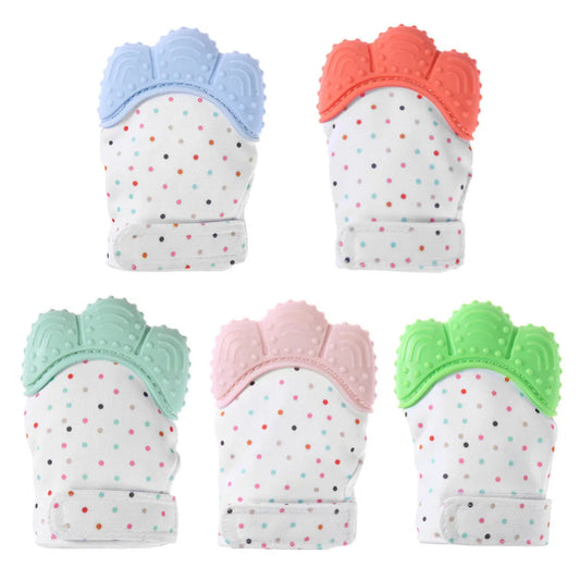 Baby Silicone Teething Beads Natural Thumb Sound Teether Glove Chewable Nursing Silicone Beads Teethers
